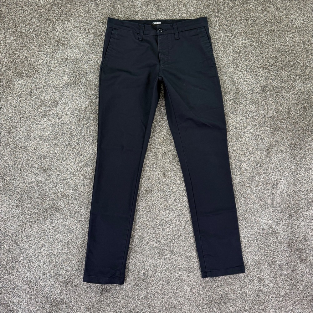 Carhartt WIP Sid Pant Mens 30x32 Navy Slim Tapered Chino Trousers I003367